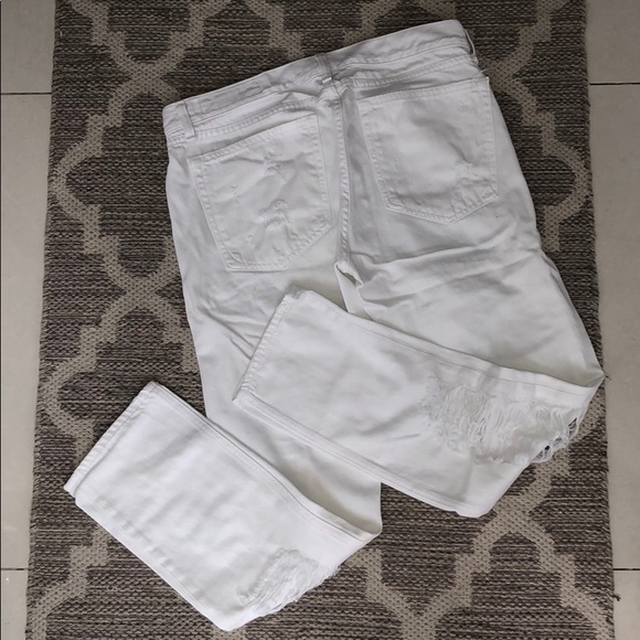 Rag & Bone sz 28 white boyfriend shredded jeans - Picture 4 of 5